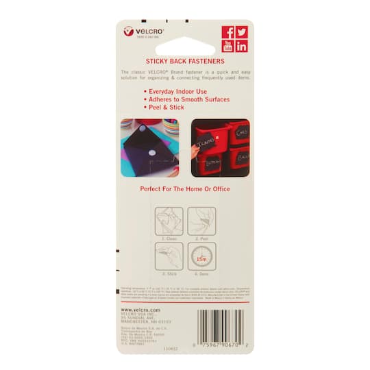 VELCRO® Brand Sticky Back Coins & Squares Value Pack